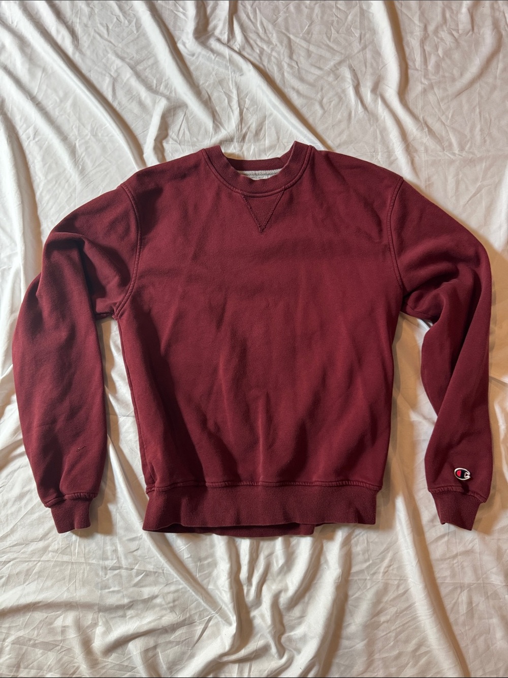 Champion Maroon Crewneck Sweatshirt Men’s Small Classic Pullover